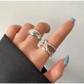 925 Sterling Silver Irregular Water Droplets Cross..