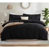 Washed Cotton Bedding Sets Duvet Cover Set Soild Color for Hotel Bedroom Brushed Quilt Cover Pillowcase Flat Sheet Bed Linen Ins